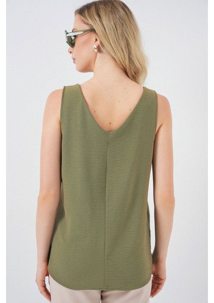 Kadın BDART V Yakalı Bluz Haki Yeşil modelleri