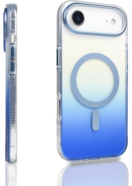 iPhone 17 Air Kılıf M-Safe Şarj Özellikli Transparan Renk Geçişli N7TH Toros Kapak - Rose Gold fırsatları