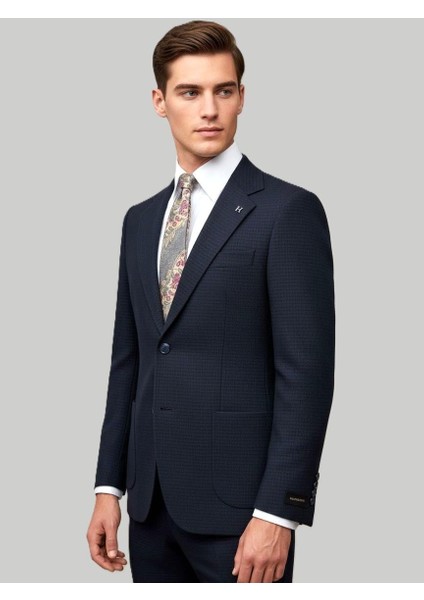 Lacivert Dokulu Modern Fit Ceket fiyatları