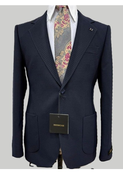 Lacivert Dokulu Modern Fit Ceket fırsatları