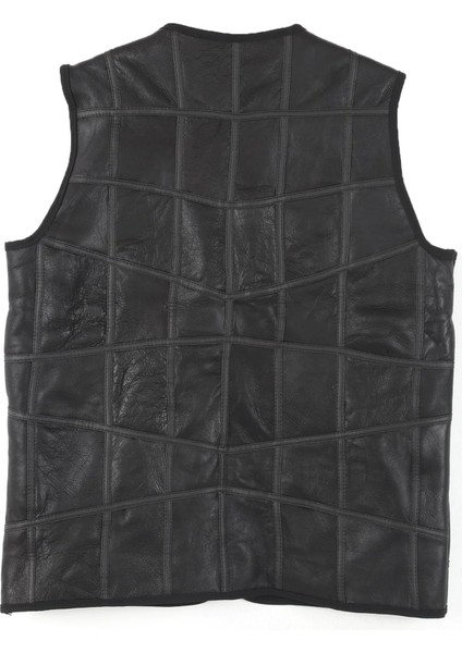 Erkek Siyah Deri Yelek - Içi Kürklü fiyatları