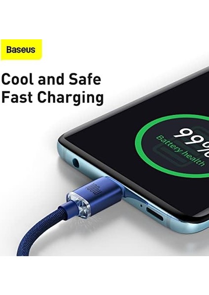 Crystal 100W 120 cm Pd Type-C Şarj Kablosu Mavi fiyatları