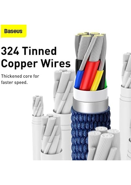 Crystal 100W 120 cm Pd Type-C Şarj Kablosu Mavi modelleri