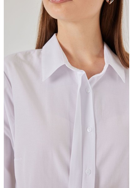 Kadın Bdart Rahat Kesim Poplin Düğmeli Gömlek White indirimleri