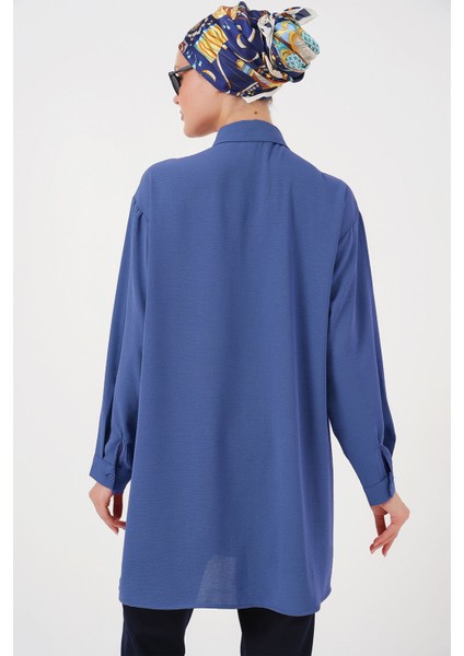 Kadın BDART Gömlek Yakalı Oversize Uzun Kollu Düğmeli Bluz Oxford Mavisi modelleri