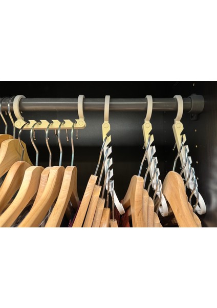 Askılık 3'li Set Gardırop Düzenleyici Dolap Içi Yer Tasarrufu Sağlayan Akıllı Kıyafet Askılığı