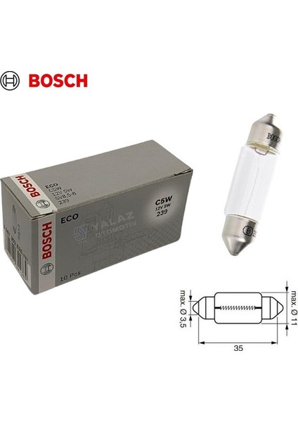 Bosch 12V Sofit Ampul 5W 36 mm 10 Adet