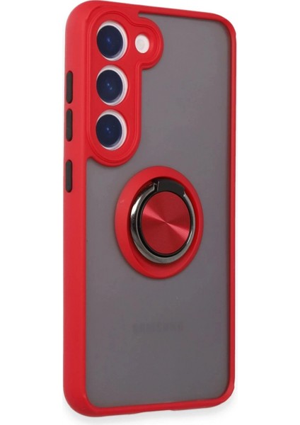 Samsung Galaxy S23 Kılıf Montreal Yüzüklü Silikon Kapak - Kırmızı fiyatları