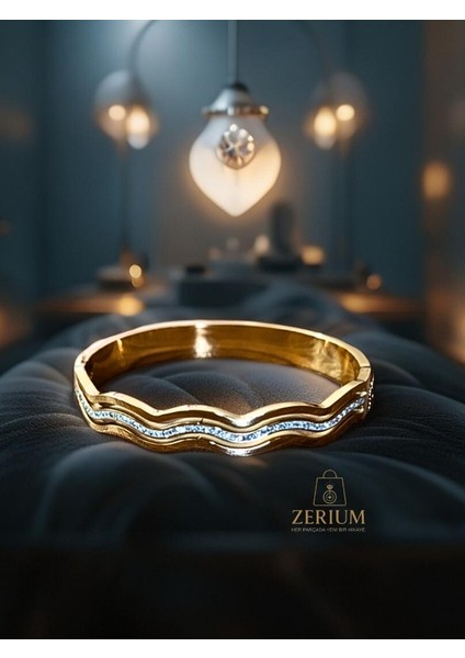 Zigzag Shine: Zirkon Taşlı Modern Kadın Kelepçe Bileklik 316L Çelik modelleri
