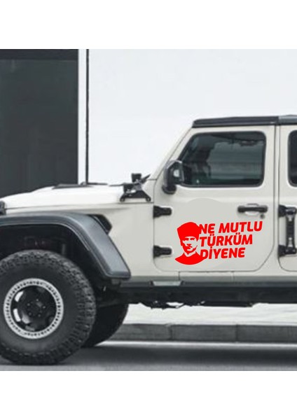Ne Mutlu Türküm Diyene - Atatürk Silüet - Ata - Gazi Mustafa Kemal -Sticker Araba - Oto - Motosiklet - Karava Sticker 02505 fiyatları