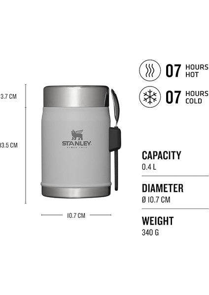Classic Legendary Yemek Termosu Kaşıklı 0,4 L Gri fiyatları