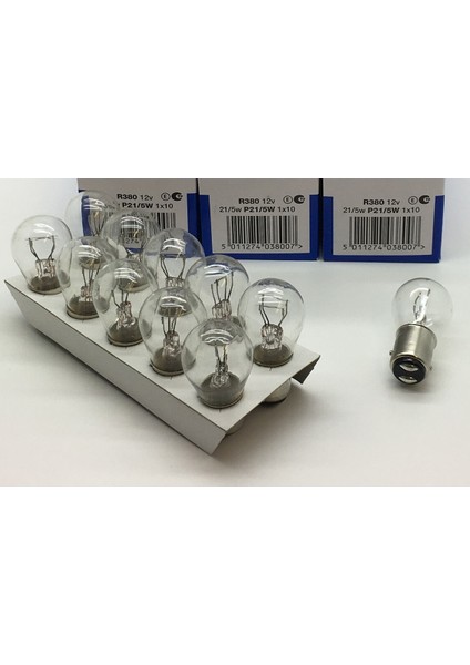 1016 12V 21 5W Çift Duy Şaşı Tırnak Park-Fren Ampulü 10 Adet N11.178