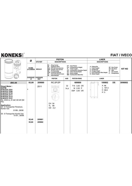 609802 Segman Olcu: 0.60 4845481 (4 Adet Fiyatıdır)