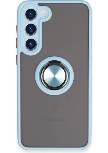 Samsung Galaxy S23 Plus Kılıf Montreal Yüzüklü Silikon Kapak - Buz Mavi
