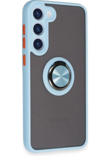 Samsung Galaxy S23 Plus Kılıf Montreal Yüzüklü Silikon Kapak - Buz Mavi fiyatları