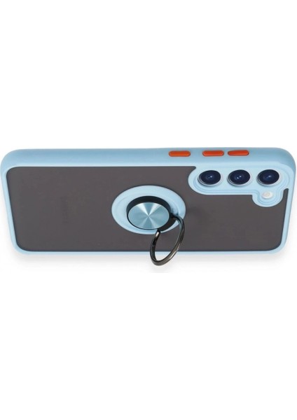 Samsung Galaxy S23 Plus Kılıf Montreal Yüzüklü Silikon Kapak - Buz Mavi modelleri