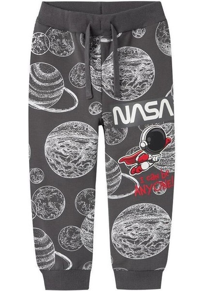 Erkek Çocuk Gri Nasa Baskılı Eşofman Altı