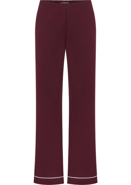 Modal Biyeli Uzun Kollu Pijama Takımı / Bordo modelleri