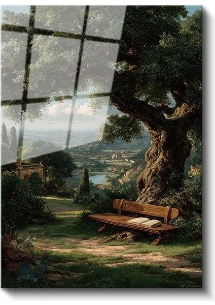 Cam Dikey Duvar Tablosu Cam Kitap Manzara Ev Ofis Salon Modern Duvar Tablosu