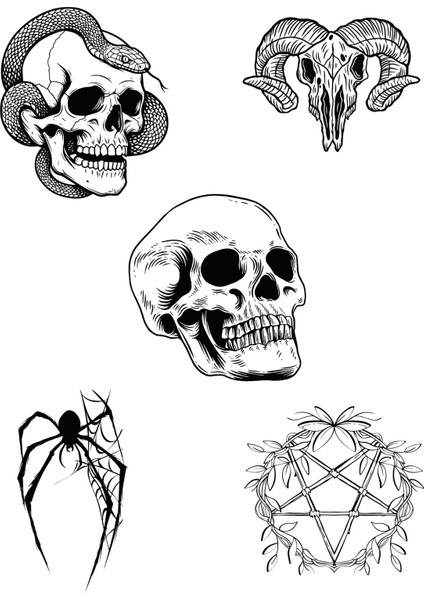 Gotik Sticker Seti | Çeşitli Goth Temalı Laptop, Tablet, Valiz, Defter Çıkartmaları