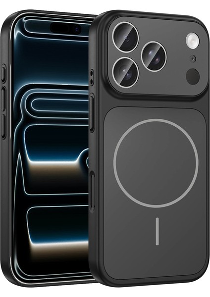 iPhone 17 Pro Max Kılıf Nvg M-Safe Şarj Özellikli Kamera Korumalı Formen Kapak - Siyah