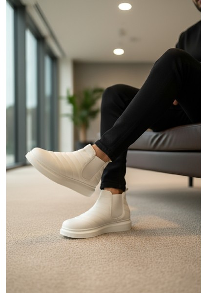 ZRJ205 Bağcıksız Ortopedik Erkek Günlük Spor Bot Beyaz fiyatları