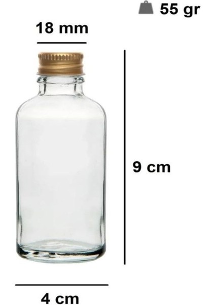 6 Adet - 50 ml Şeffaf Cam Şişe Gold Kapak Limonata Şişesi Kolonya Şişesi, Meyve Suyu Şişesi, 50 ml fırsatları