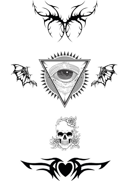 Gotik Sticker Seti | Çeşitli Goth Temalı Laptop, Tablet, Valiz, Defter Çıkartmaları