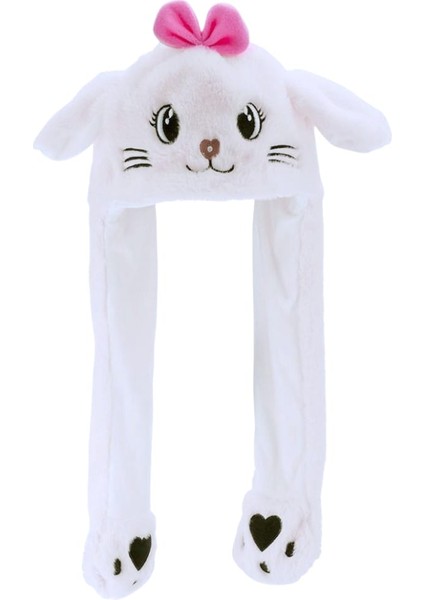 Peluş Figürlü Oynar Kulaklı Hareketli Işıklı Kışlık Bere Şap