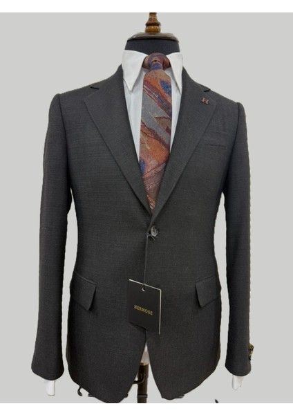 Siyah Dokulu Modern Fit Tek Düğmeli Ceket fırsatları