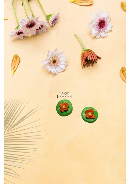 Muffyclay Özel Tasarım, El Yapımı Polimer Kil Çiçek Motifli Yeşil Küpe fiyatları