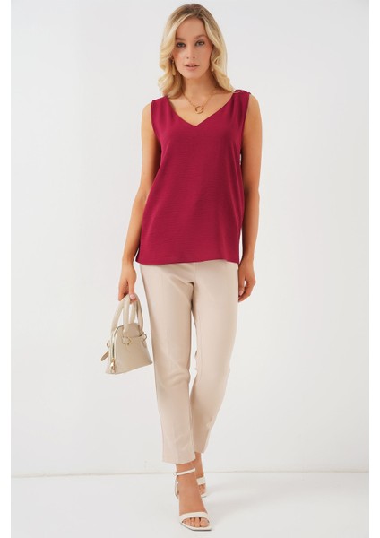 Kadın BDART V Yakalı Bluz Bordo Kırmızı fiyatları