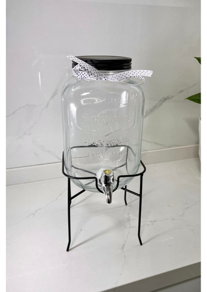 4 Litre Cam Sebil Musluklu Cam Şerbetlik Damacana Ferforje Ayaklı Cam Sebil – Şeffaf Kare Tasarım fiyatları
