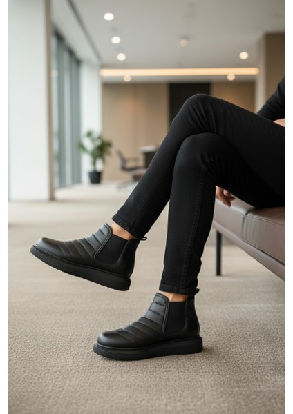 ZRJ205 Bağcıksız Ortopedik Erkek Günlük Spor Bot Siyah fiyatları