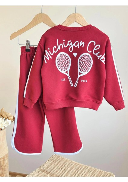 Michigan Club Biye Detaylı %100 Pamuk Sweatshirt ve 3 İplik Eşofman Takımı modelleri