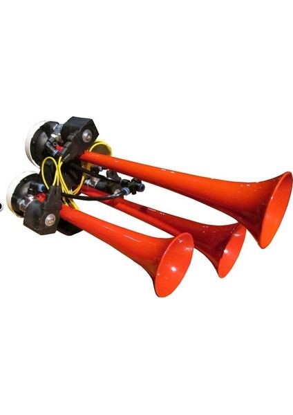 24V 3 Sesli Arap Korna Boyalı -Yeni Model Kompakt Tip 349-392-440Hz 522B-24