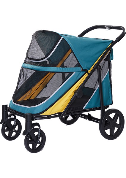 Yzlal Eurodog Katlanabilir Köpek Arabası Yeşil Sarı 112X65X100 cm