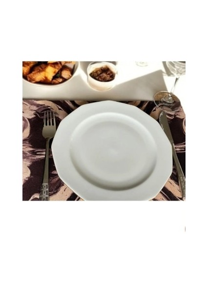 Keten Kumaş Dikdörtgen Amerikan Servis Tabak Altlık - Runner Supla 38X27 cm Tek Adet modelleri