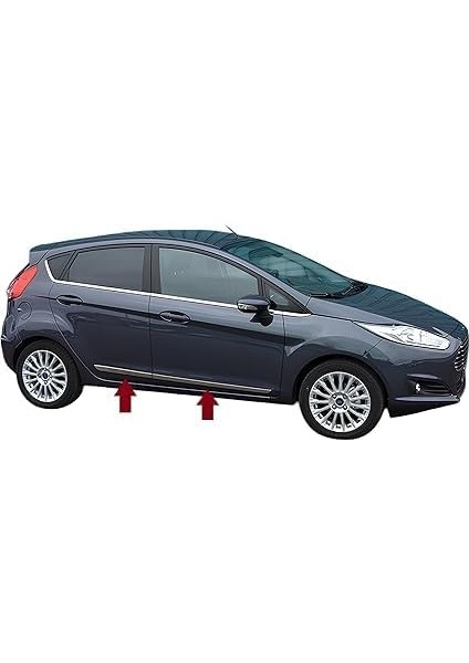 Krom Paslanmaz Çelik Yan Kapı Çıtası 4 Parça Set Fiesta Mk6 2009–2017 ile Uyumlu fiyatları