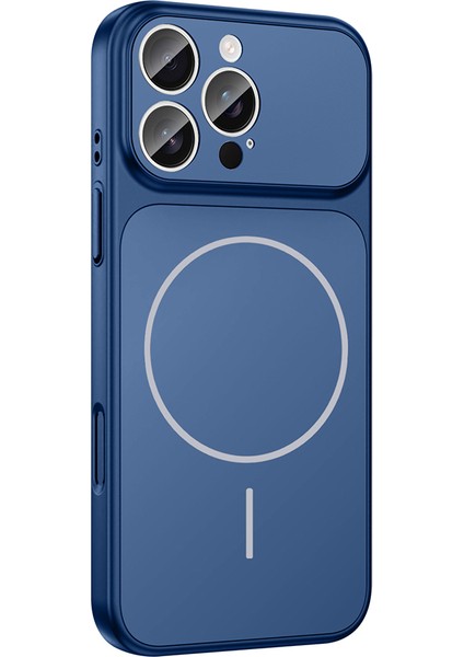 iPhone 16 Pro Max Kılıf Tknc M-Safe Şarj Özellikli Kamera Korumalı Formen Kapak - Gri