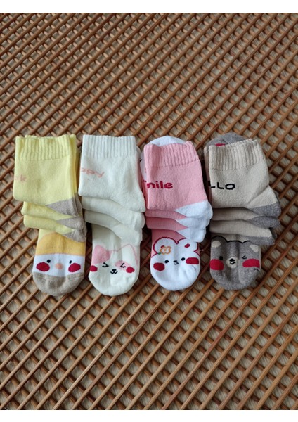Kalın Havlu Termal Burun Dikişsiz 12'li Kız Çocuk Çorabı