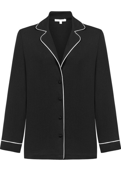 Modal Biyeli Uzun Kollu Pijama Takımı / Siyah fiyatları