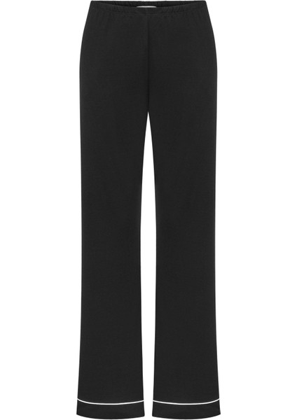 Modal Biyeli Uzun Kollu Pijama Takımı / Siyah modelleri