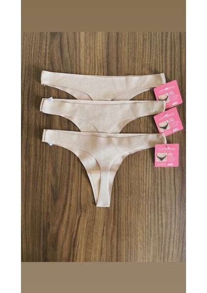 3 Adet 1 Paket Kahve Basic Klasik Lazer Kesim Kadın Tanga Külot fiyatları