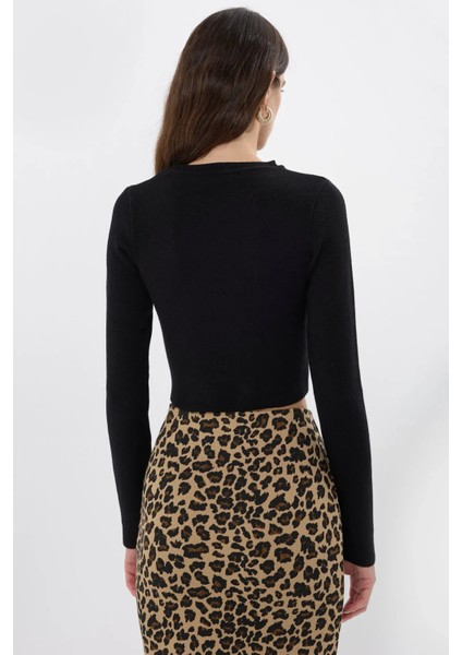 Kadın Temel Örme Üst Black