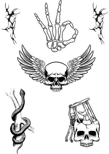 Gotik Sticker Seti | Çeşitli Goth Temalı Laptop, Tablet, Valiz, Defter Çıkartmaları