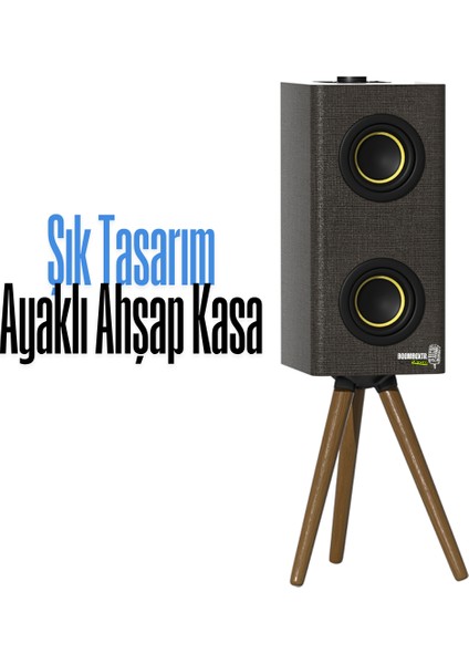 Retro D67 Bluetooth Hoparlör 24W | Ahşap Ayaklı Şık Tasarım | Uzun Pil Ömrü | USB Aux Tf Girişli fırsatları