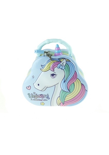 Kumbara Metal Unicorn Desenli Kilitli Kumbara