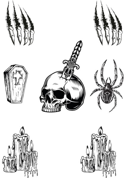 Gotik Sticker Seti | Çeşitli Goth Temalı Laptop, Tablet, Valiz, Defter Çıkartmaları