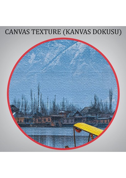 -Hindistan Srinagar Gölü Kış Manzara Tablosu Dekoratif/ Hediyelik Kanvas Tablo 1244